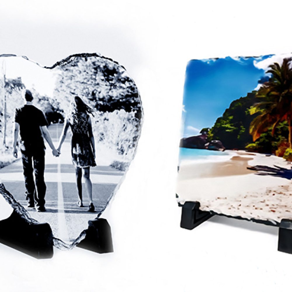 Print your favourite memories on natural slate for a unique, rustic display piece. Ideal for home décor or heartfelt gifts.